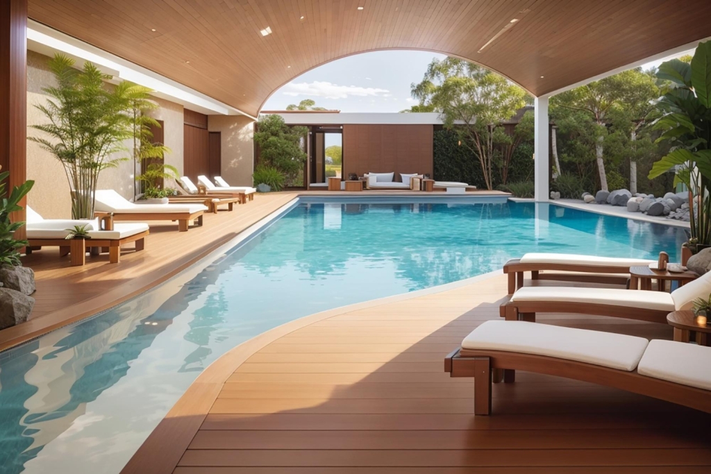 cobertura para piscina em ambiente luxuoso 